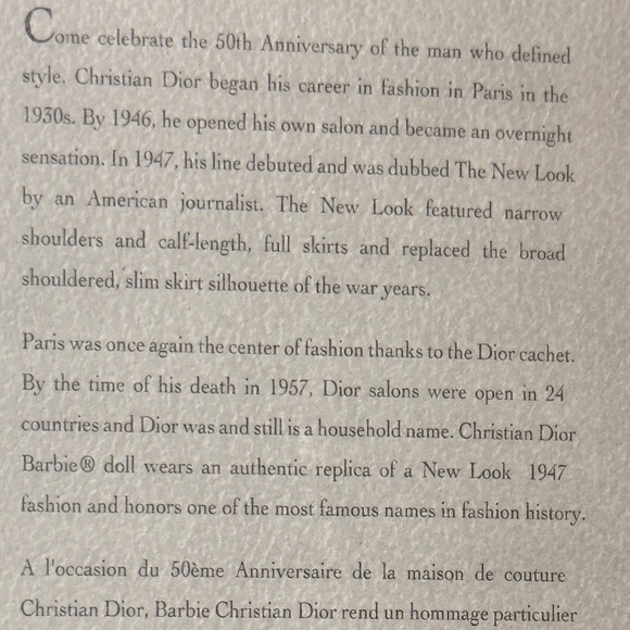 SOLD ❌ Christian Dior Barbie Collectible - Picture 6 of 10